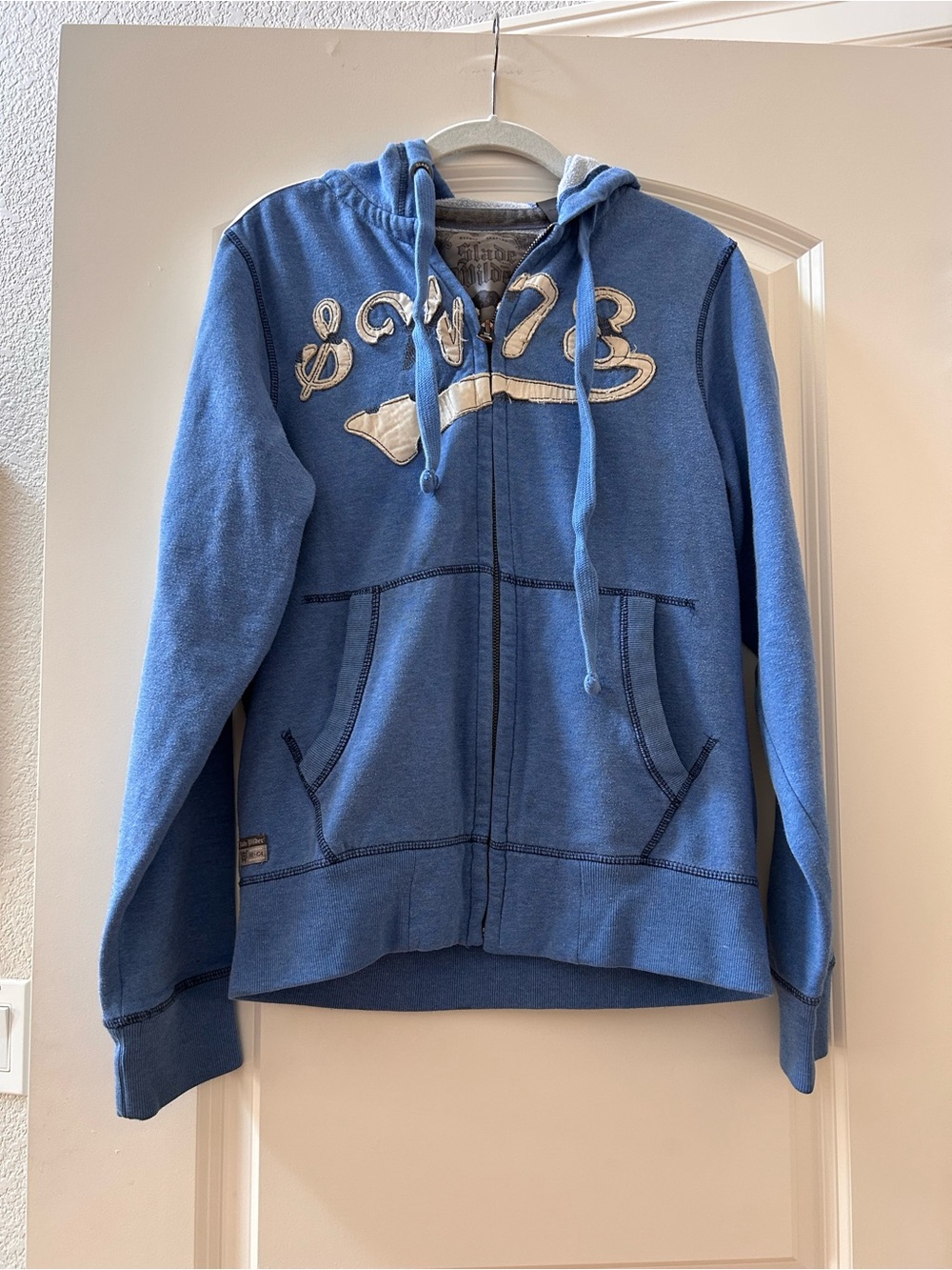 Slade Wilder SW 78 Full Zip Hoodie. Y2K Embroidered. Racing stripes. SZ S. 2000